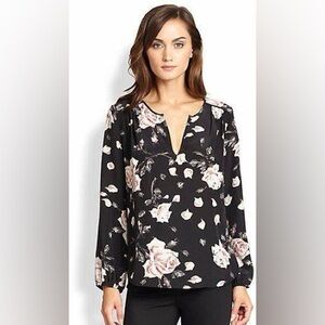 Joie 100% silk rose print blouse